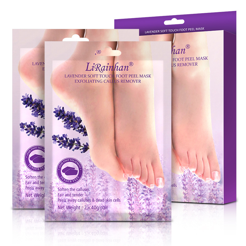 OEM Organic Lavender Peelable Exfoliant Dead Skin Foot Peeloff Mask High Quality Soft Touch Exfoliating Japan Peeling Foot Mask