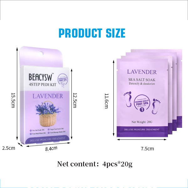 Hot Sell OEM Private Label Relax Natural Salt Lavender Foot Vegan Bath Salt with Flowers