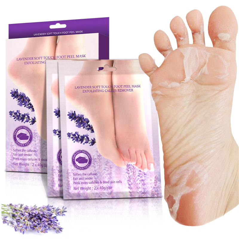 OEM Organic Lavender Peelable Exfoliant Dead Skin Foot Peeloff Mask High Quality Soft Touch Exfoliating Japan Peeling Foot Mask