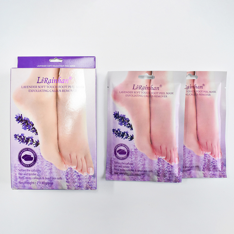 OEM Organic Lavender Peelable Exfoliant Dead Skin Foot Peeloff Mask High Quality Soft Touch Exfoliating Japan Peeling Foot Mask