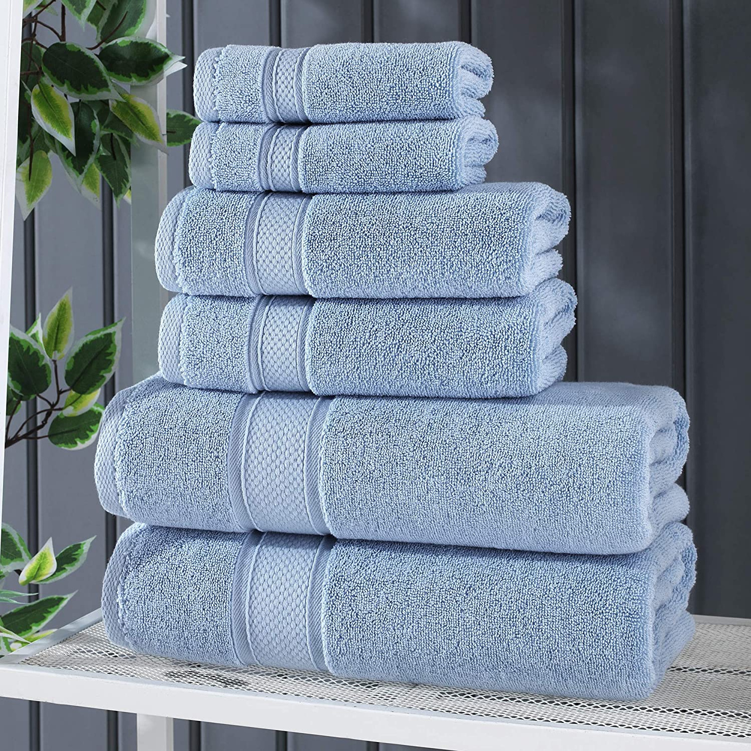 Wholesale 600 GSM High Quality Towel Set 100%  Cotton Towels Customized Large Thick Pack of 6 Towels for Hotels, salon and Spa