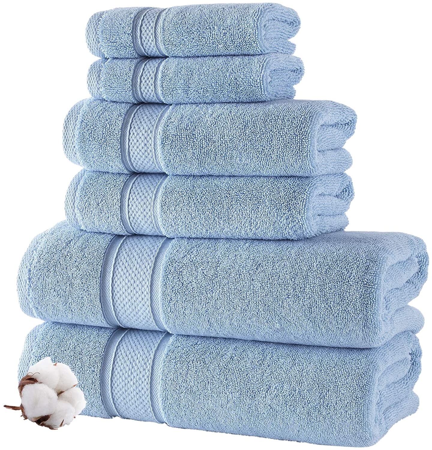 Wholesale 600 GSM High Quality Towel Set 100%  Cotton Towels Customized Large Thick Pack of 6 Towels for Hotels, salon and Spa