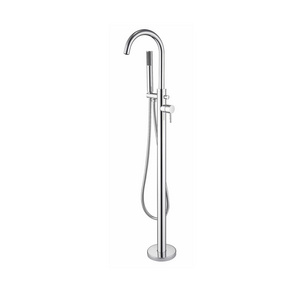 Modern Freestanding  Bathtub Shower Stand Faucet Set Side Mounted Bathroom Bathtub Brass Faucet