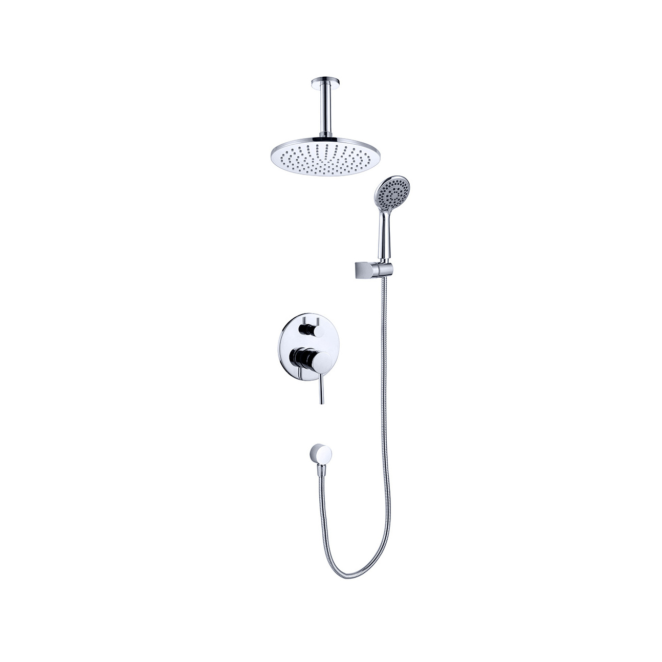 Luxury Exquisite European Style Waterfall Mounted Wall Bathroom Taps Mixer Shower Faucet Set