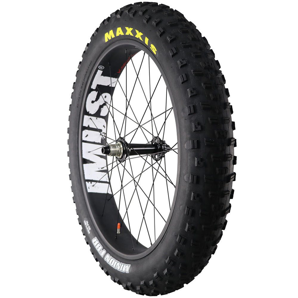 China fatbike wheel 26er carbon fat bike wheels 90mm width with Maxxis tire 26*4.8mm 3 years warranty