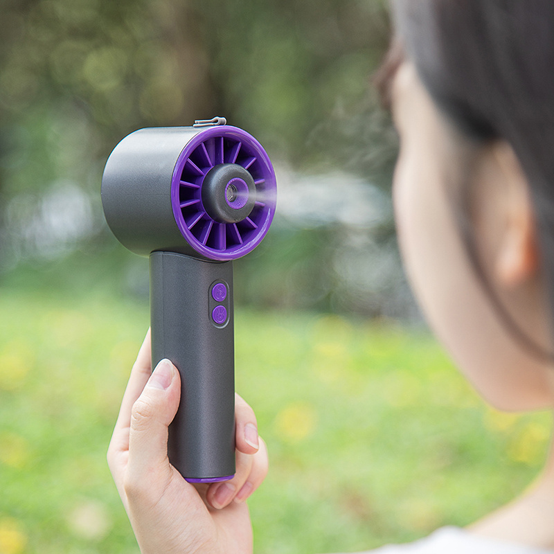 IMYCOO New Design Rechargeable USB Cooling Water Mist Spray Handheld Fan Portable Outdoor Mini Handheld Spray Fan