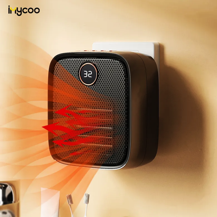 IMYCOO New Innovations Electric AC 220V Mini Hot Fan Heater Wholesale 500W Wall Mounted Fan Heater For Bathroom