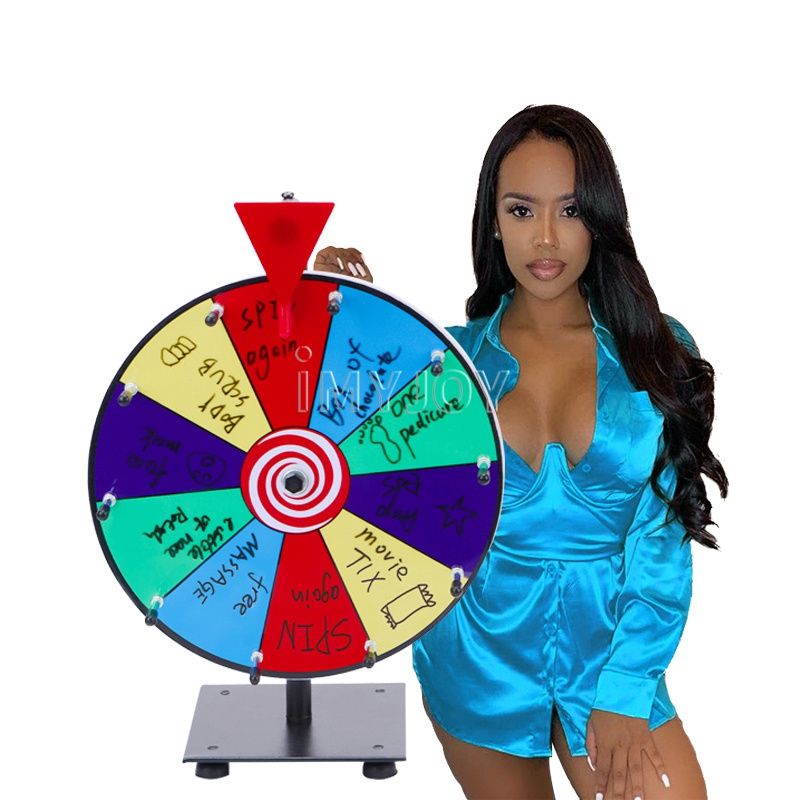 12' Tabletop lucky Color Wheel Dry Erase Roulette Spinning Prize Wheel of fortune money game