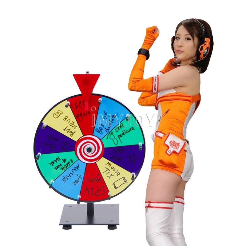 12' Tabletop lucky Color Wheel Dry Erase Roulette Spinning Prize Wheel of fortune money game