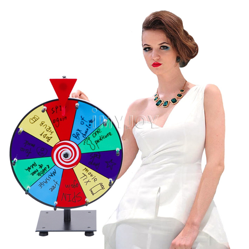 12' Tabletop lucky Color Wheel Dry Erase Roulette Spinning Prize Wheel of fortune money game