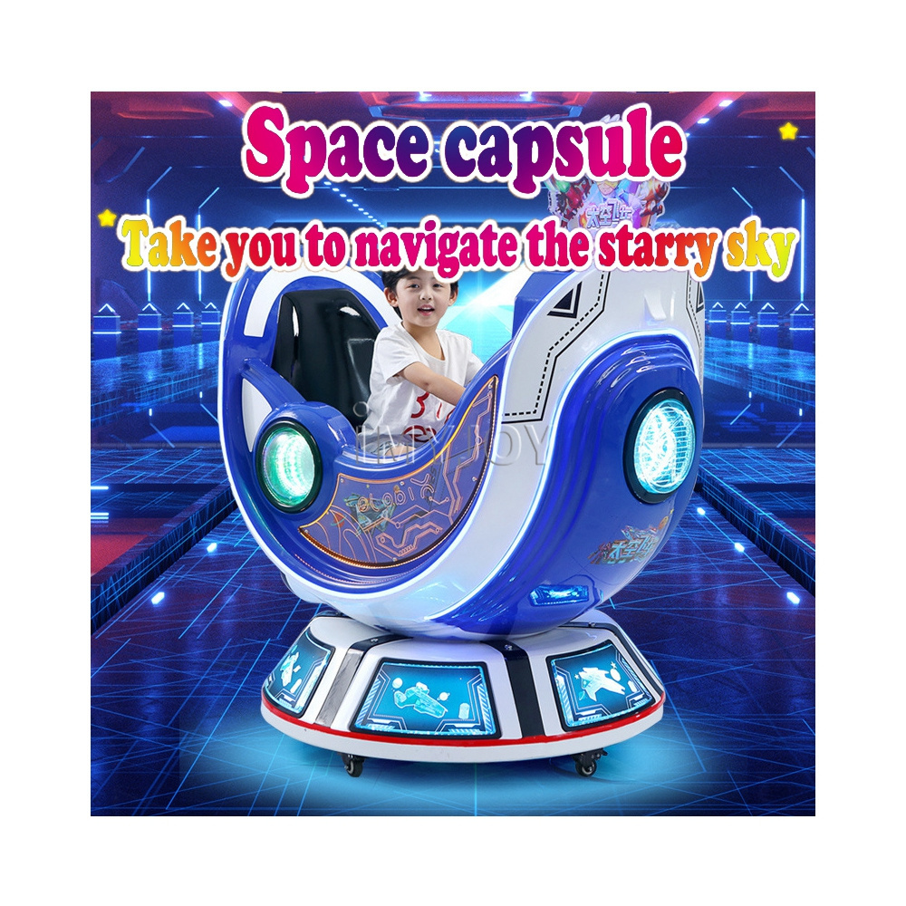 Guangzhou hot sale coin operated plastic electric children happy music rocking swinging astronaut car