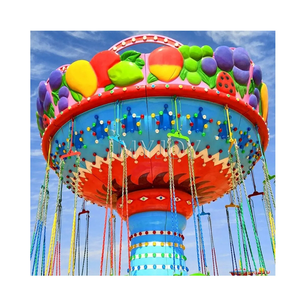 Giant amusement kiddie park attraction fairground electric rotating hanging game flying chairs swing ride for sale