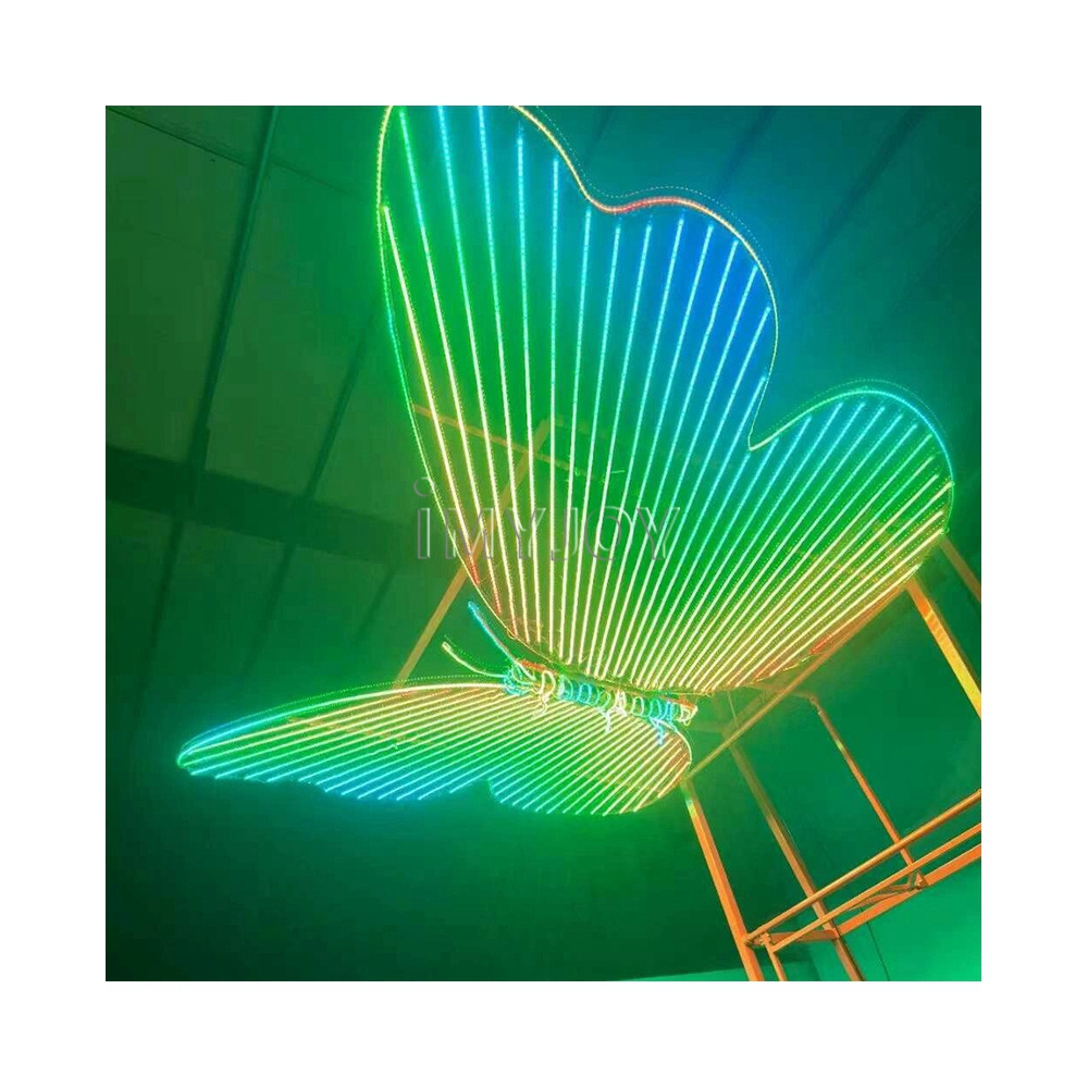 Custom christmas outdoor butterfly patio swings interactive luminous wings rocking chair amusement park theme park decorations