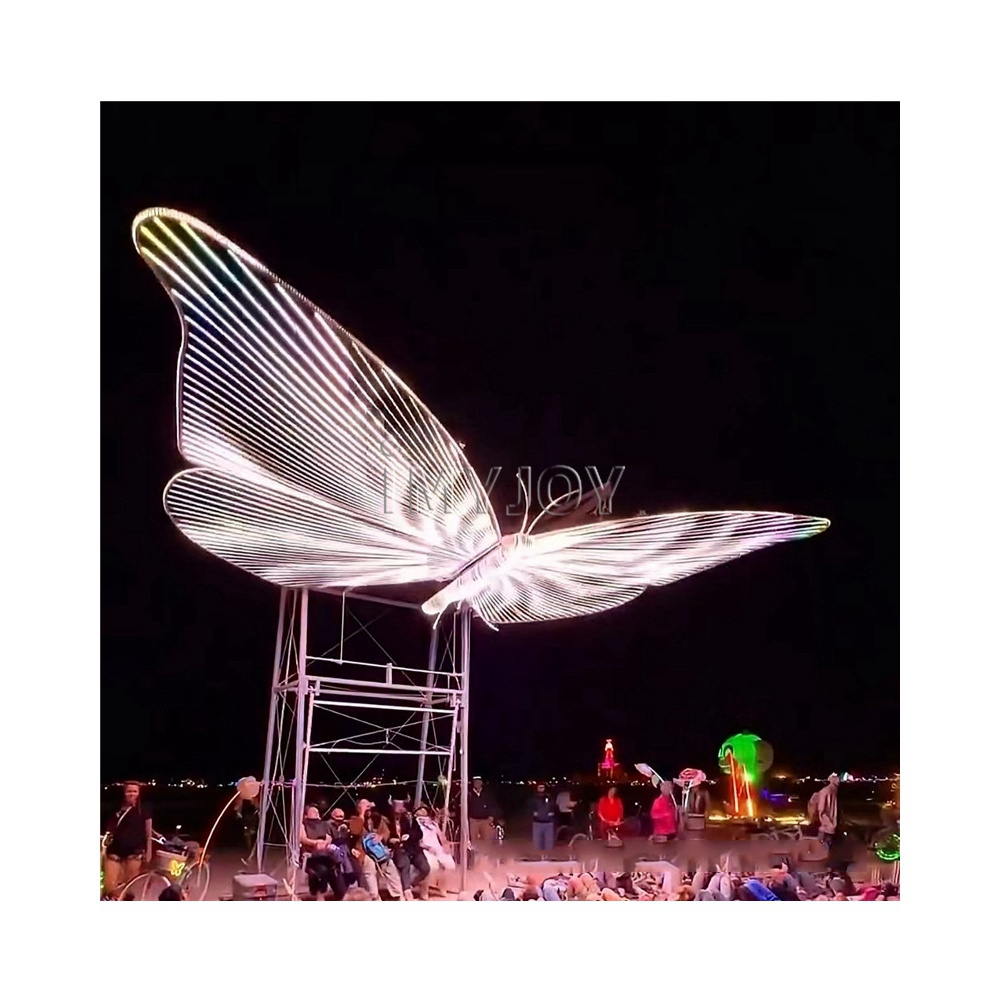 Custom christmas outdoor butterfly patio swings interactive luminous wings rocking chair amusement park theme park decorations