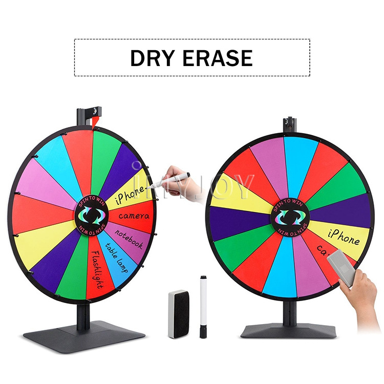 Tabletop 24' 14 Slots Color Prize Wheel Dry Erase Roulette Prize lucky wheel spin For Carnival Games