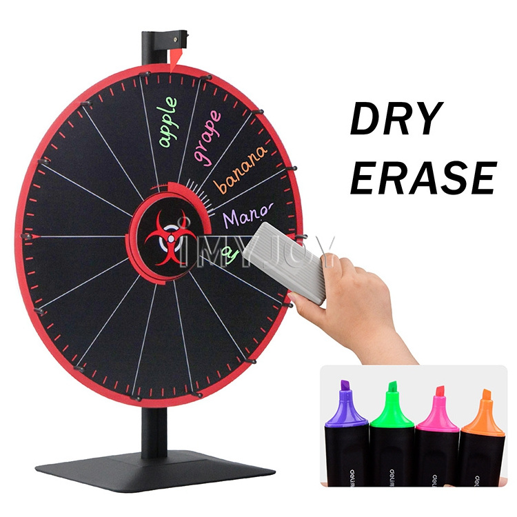 Tabletop 24' 14 Slots Color Prize Wheel Dry Erase Roulette Prize lucky wheel spin For Carnival Games