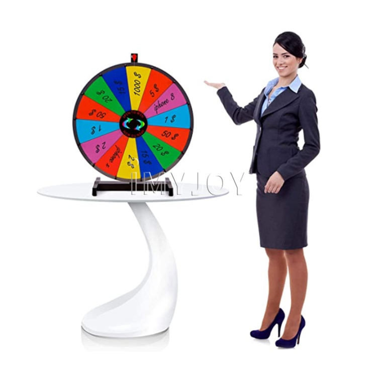 Tabletop 24' 14 Slots Color Prize Wheel Dry Erase Roulette Prize lucky wheel spin For Carnival Games