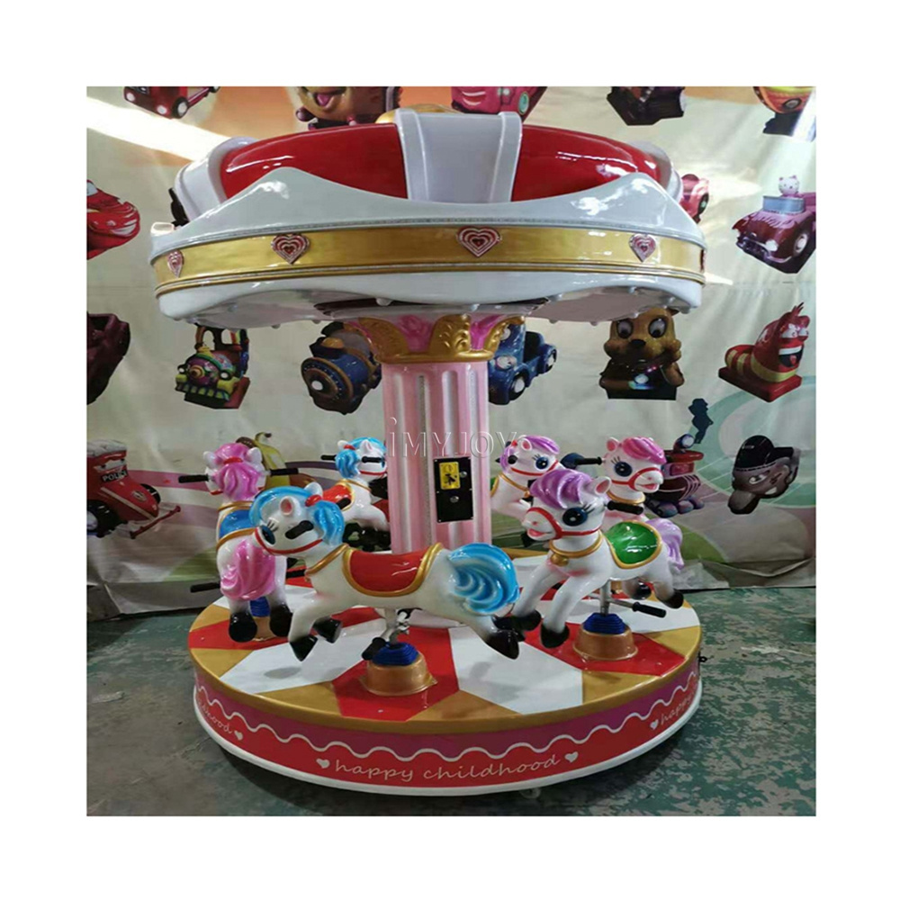 Popular Luxury Commercial Entertainment Equipment Swing Revolve Carousel Horses Rides Kids Merry Go Round 6 Players