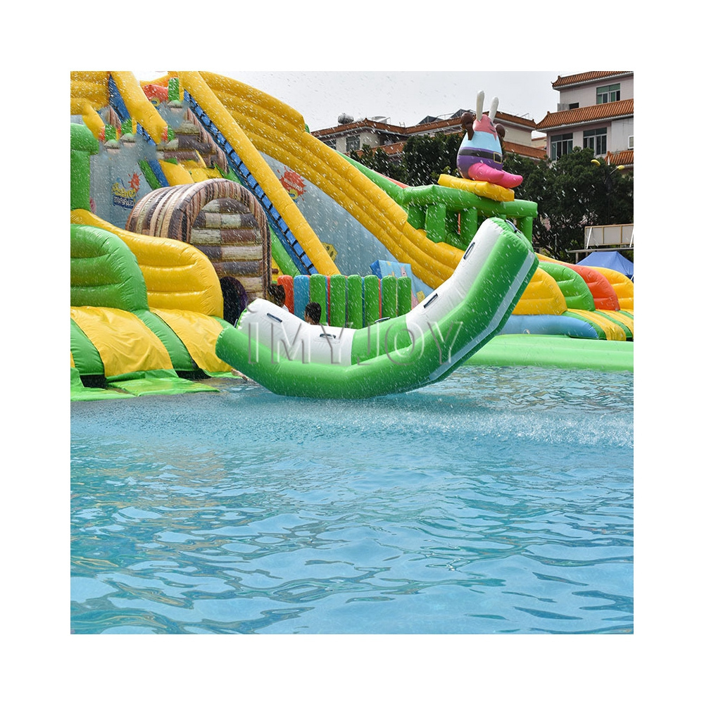 Custom summer amusement shallow water play park roller rides swimming pool float toy inflatable motorcycle pool float