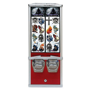 Outdoor coin operated electronic mini children's game photo sticker/tattoo card vending machine