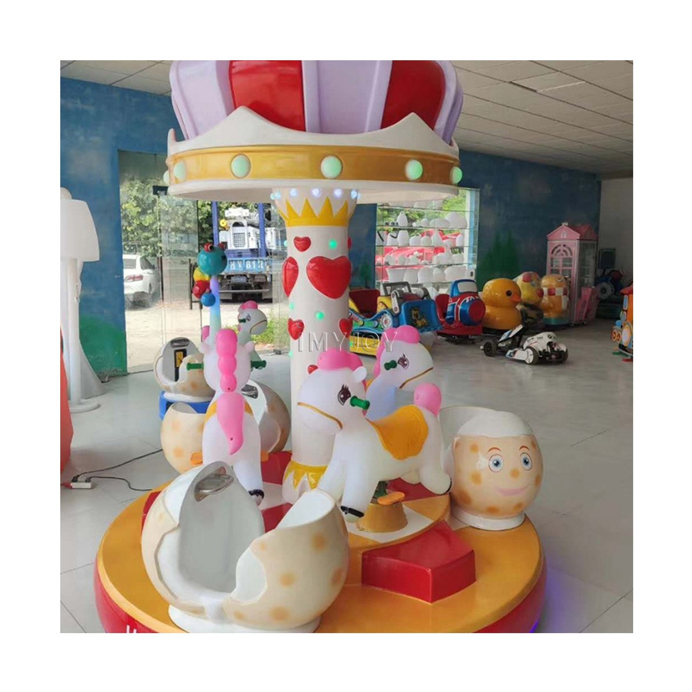 Popular Luxury Commercial Entertainment Equipment Swing Revolve Carousel Horses Rides Kids Merry Go Round 6 Players