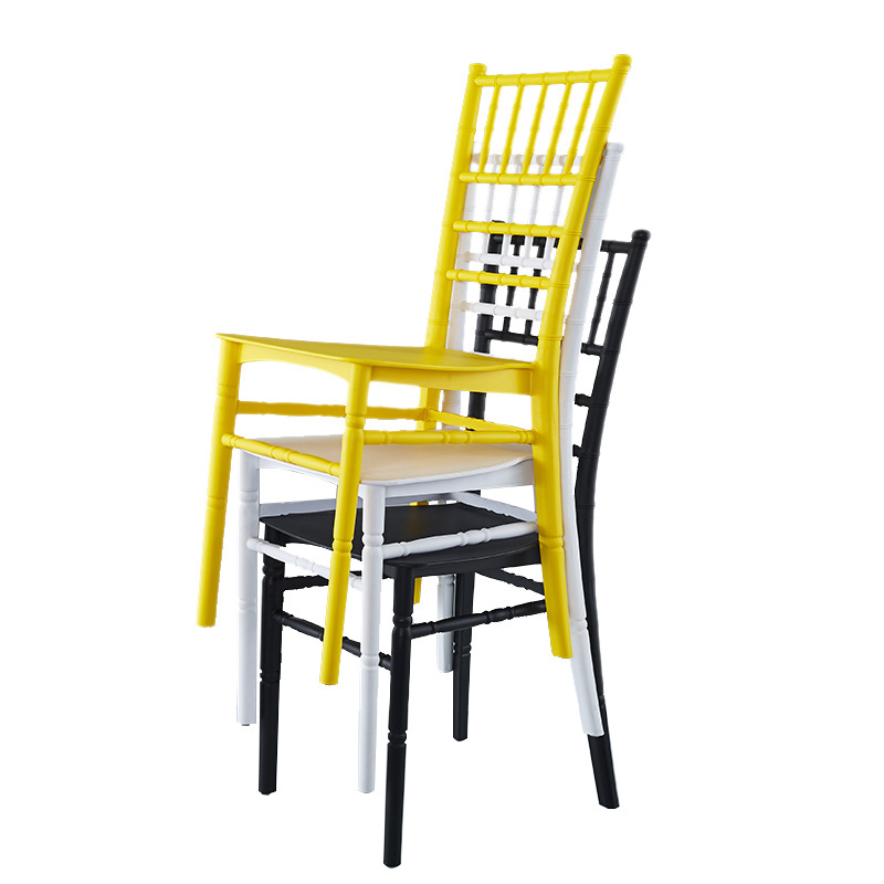 Cheap white stackable commerical hotel furniture tiffany mould pp bamboo chiavari restaurant dining plastic wedding hotel chair