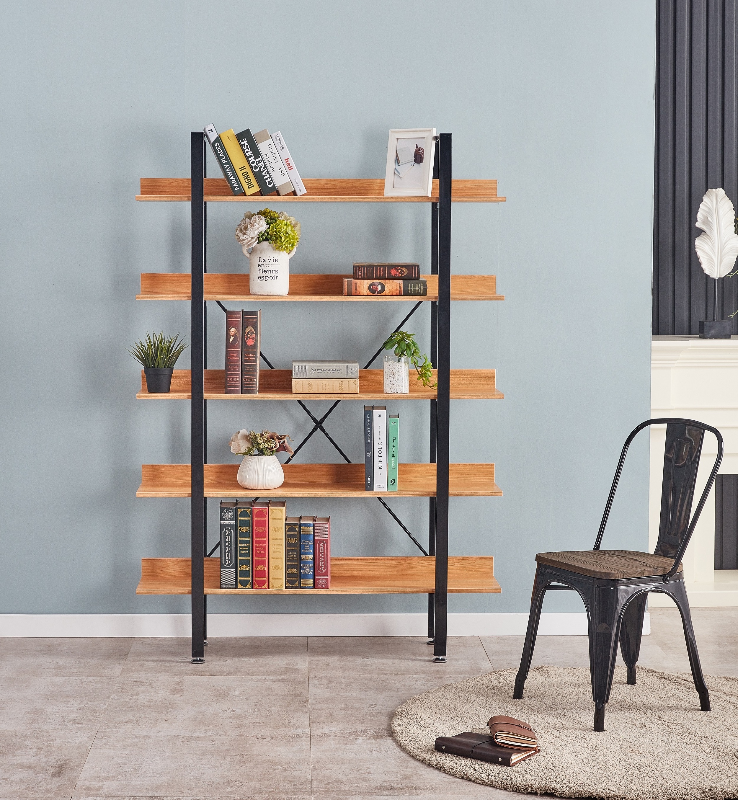 Modern Colorful Metal Shelf  Customized Steel Wall Shelf for Cable Box Long Bookshelf