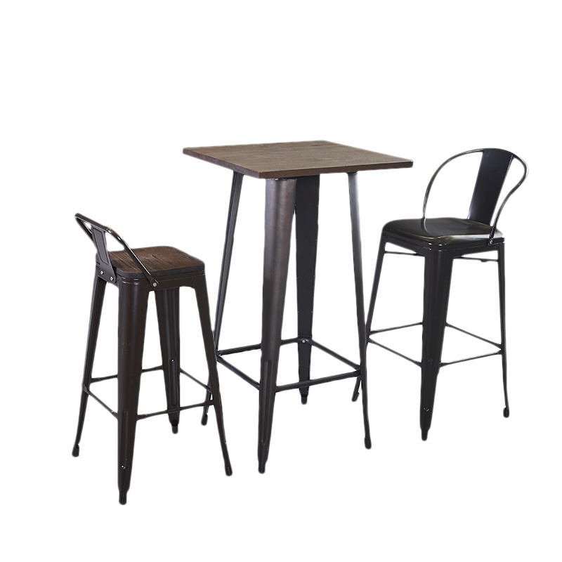 Wholesale Industrial metal furniture wrought iron bistro night club high barstool bar stools chair tables furniture