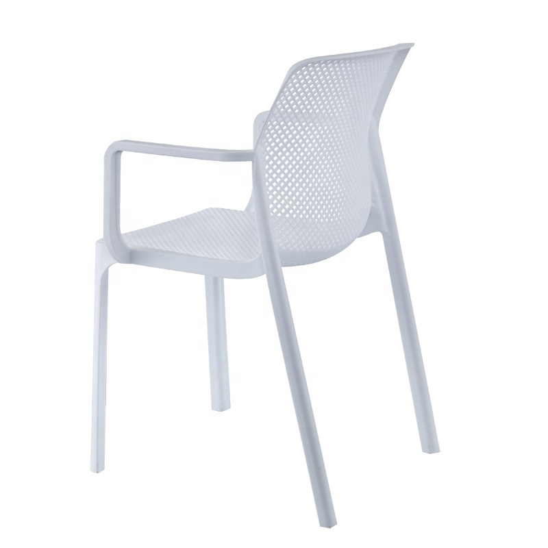 Minimalist modern stackable outdoor  plastic arm chair