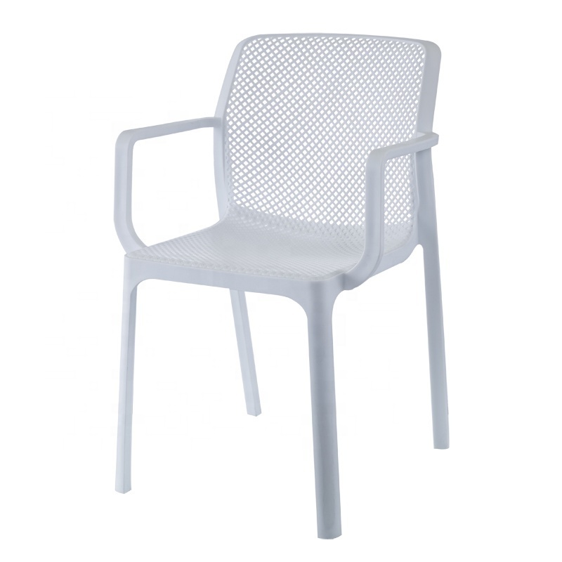 Minimalist modern stackable outdoor  plastic arm chair