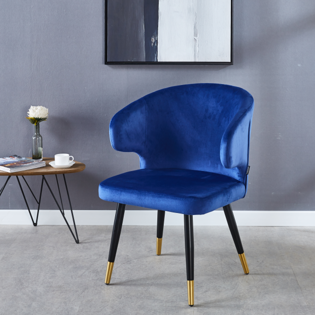 Modern dining chairs velvet with gold and black steel cover accent chair for home hotel dining room furniture