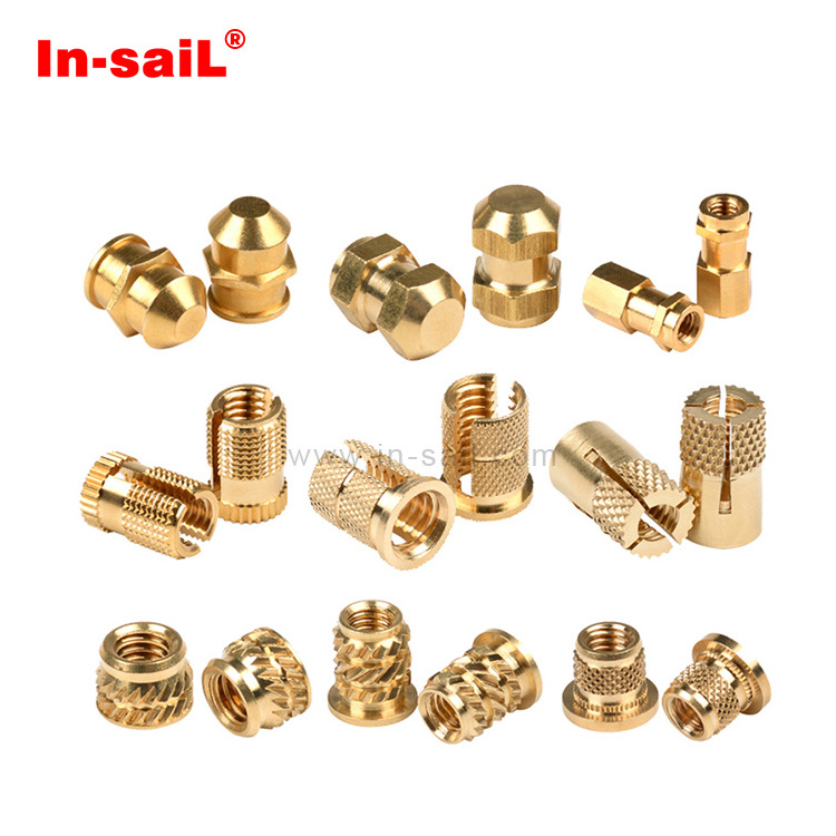 M4 M6 M8 Brass stainless steel knurled self tapping slotted nut heat staking mold in hexagonal threaded insert nut for 3D print