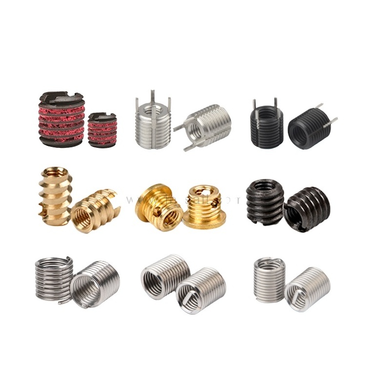 M3 M4 M5 302 307 type threaded insert fasteners aluminum stainless steel self tapping threaded insert nuts for aluminium metal