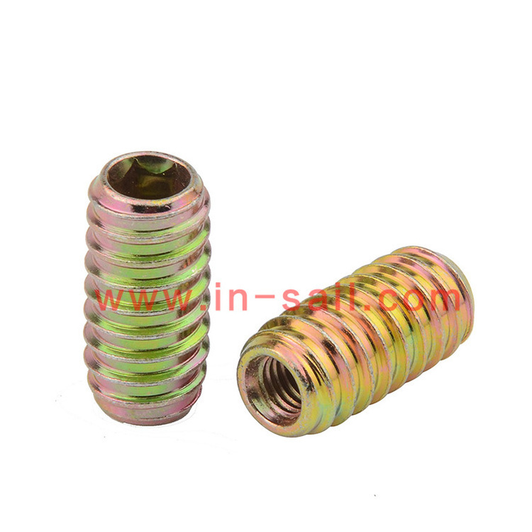 DIN7965 self-tapping screw sleeve furniture nut inner and outer teeth stainless steel screw sleeve