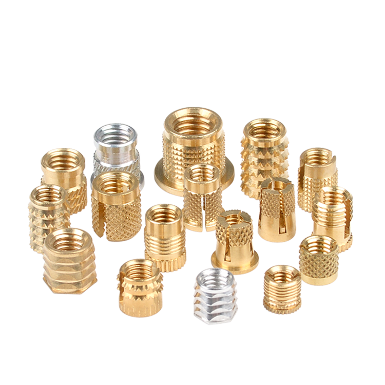 Hot sale brass embedment thread brass knurled nuts heat set insert nuts for laptop UNC 2-56 4-40 6-32 8-32 M3 M5 M6 M8