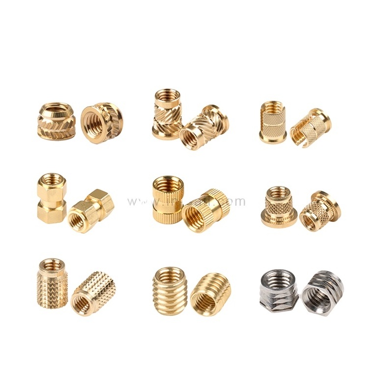 M4 M6 M8 Brass stainless steel knurled self tapping slotted nut heat staking mold in hexagonal threaded insert nut for 3D print