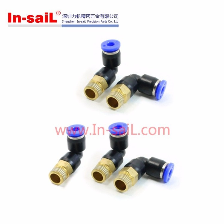 PL4 PL6 PL8 PL10 Pneumatic Gas Pipe Joint Quick Insert Plastic Threaded Elbow Joint Air Pipe