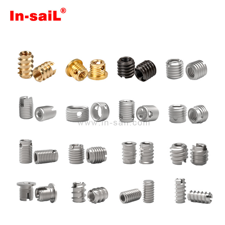 M3 M4 M5 302 307 type threaded insert fasteners aluminum stainless steel self tapping threaded insert nuts for aluminium metal