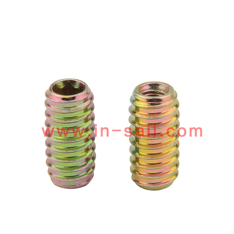 DIN7965 self-tapping screw sleeve furniture nut inner and outer teeth stainless steel screw sleeve