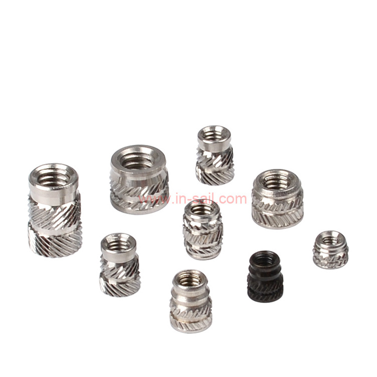 Stainless steel threaded knurled insert nuts m6 m4 for plastics