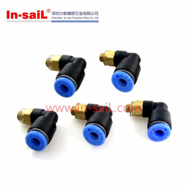 PL4 PL6 PL8 PL10 Pneumatic Gas Pipe Joint Quick Insert Plastic Threaded Elbow Joint Air Pipe