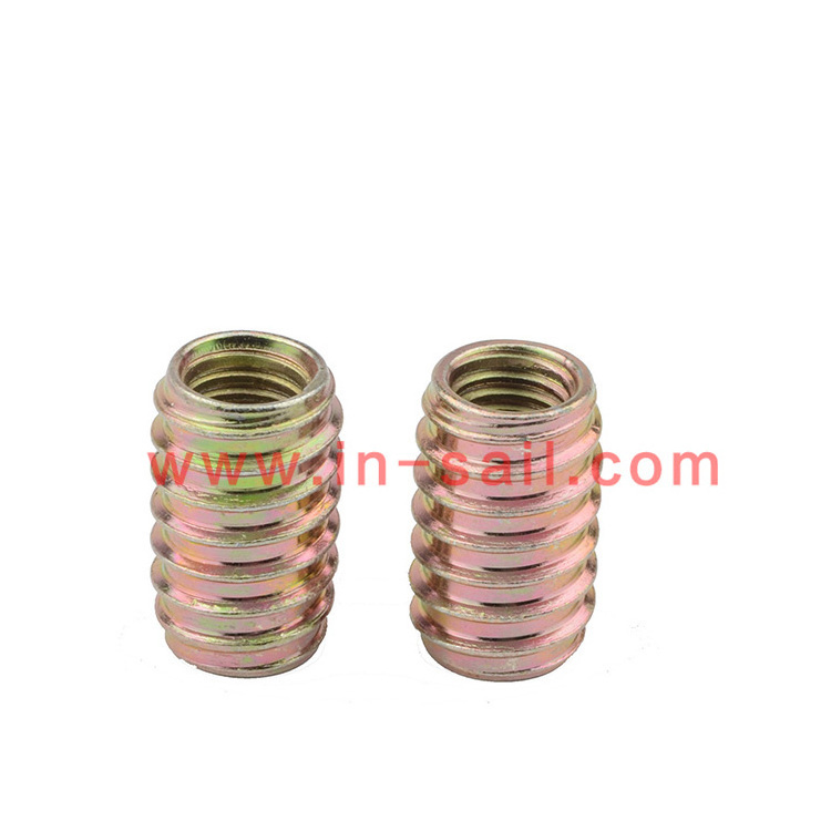 DIN7965 self-tapping screw sleeve furniture nut inner and outer teeth stainless steel screw sleeve