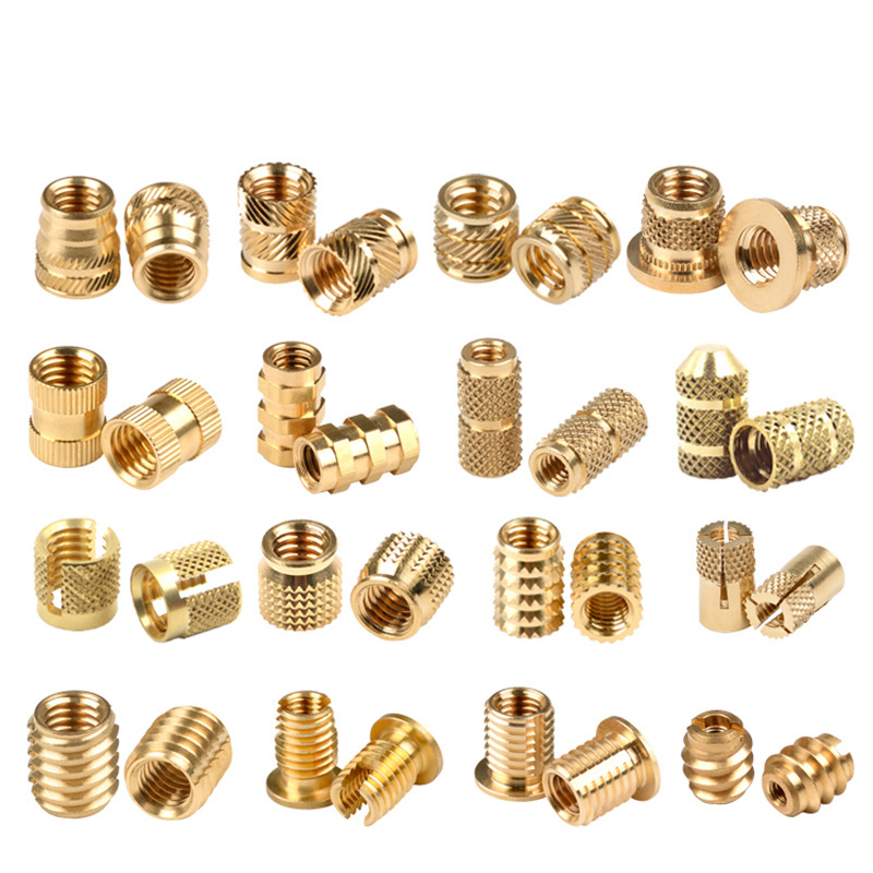 Hot sale brass embedment thread brass knurled nuts heat set insert nuts for laptop UNC 2-56 4-40 6-32 8-32 M3 M5 M6 M8