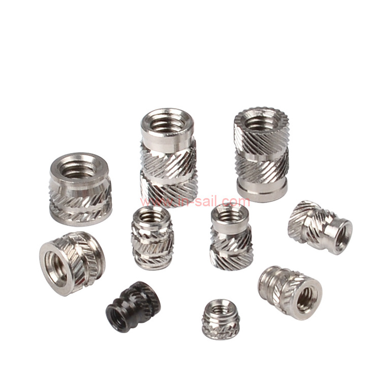 Stainless steel threaded knurled insert nuts m6 m4 for plastics