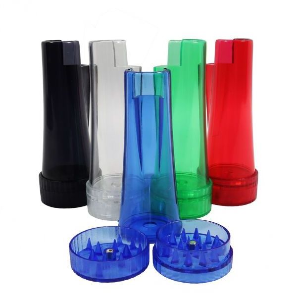 Clipper Sleeve plastic Grinder | Lighter case with detachable 30mm 2-part herb crusher | Custom logo | smoking accessory