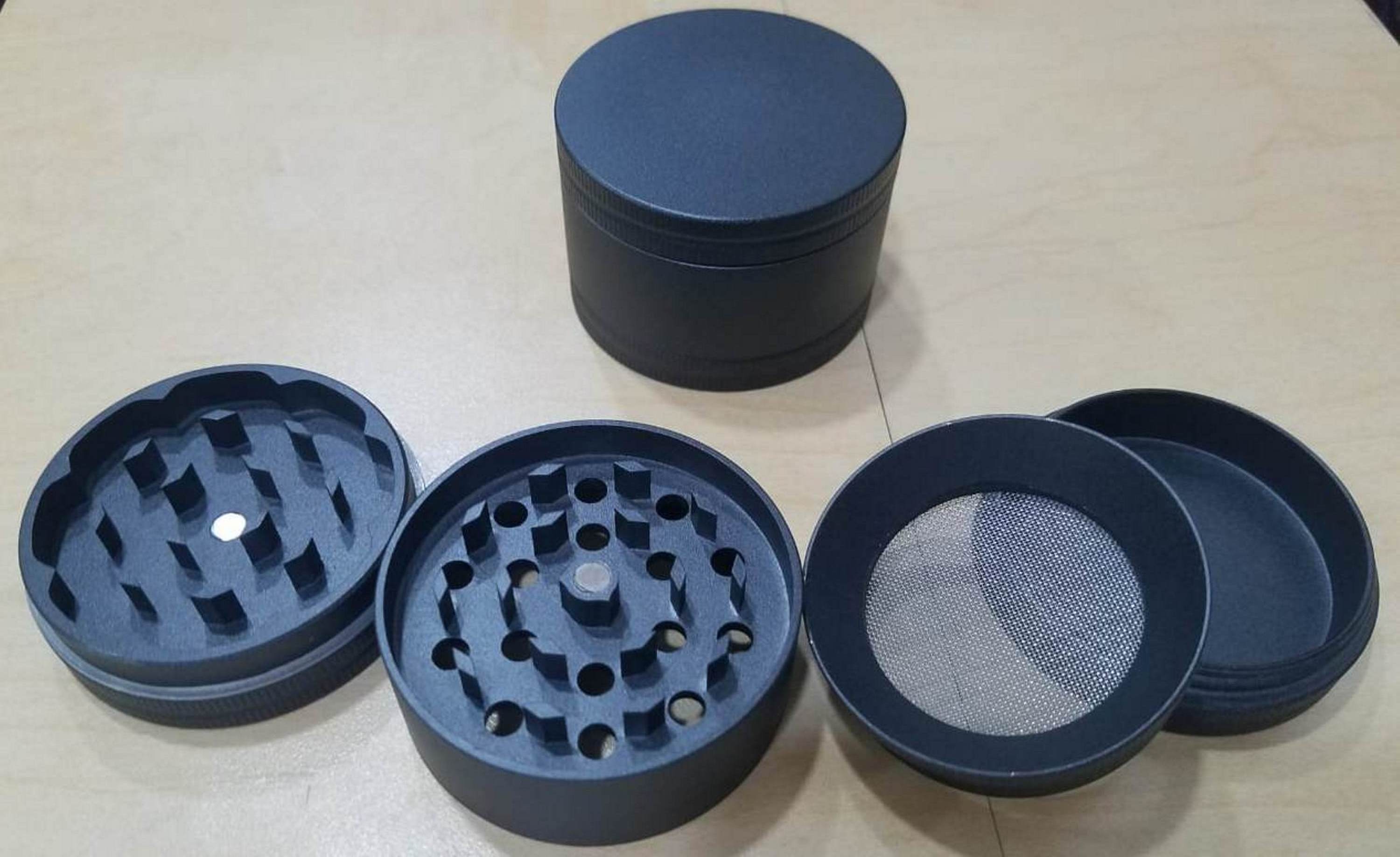 Non-Stick Ceramic Coated Grinder | Aluminium CNC 56mm 4-Part Herb Crusher | Easily Removable Screen