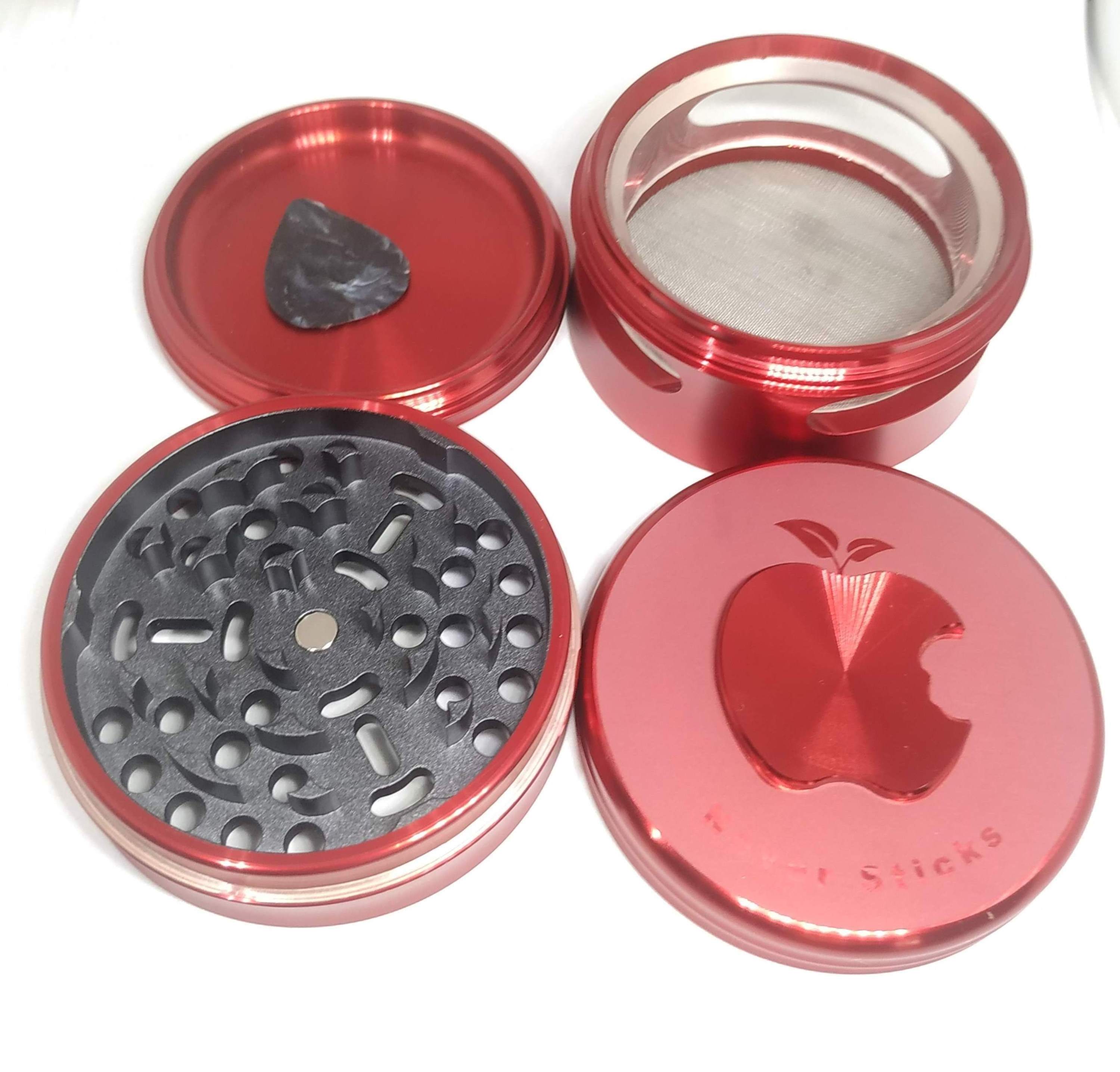 Aluminium CNC Herb Grinder with Non-Stick Ceramic Coated Blades  63mm 4-Part Color Anodised