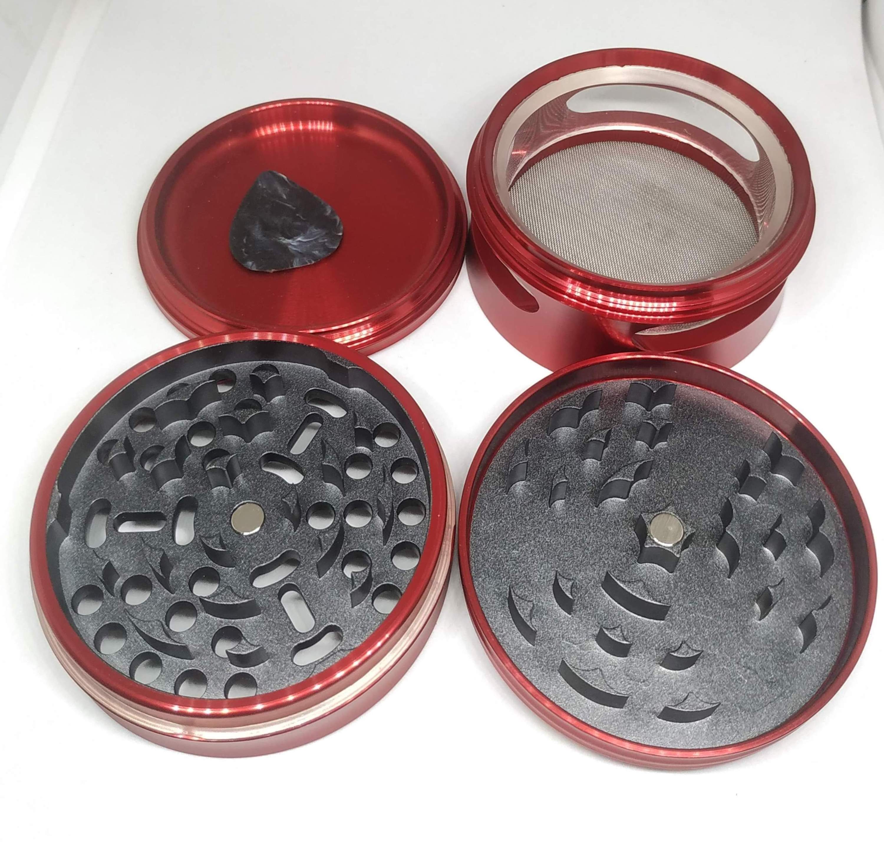 Aluminium CNC Herb Grinder with Non-Stick Ceramic Coated Blades  63mm 4-Part Color Anodised