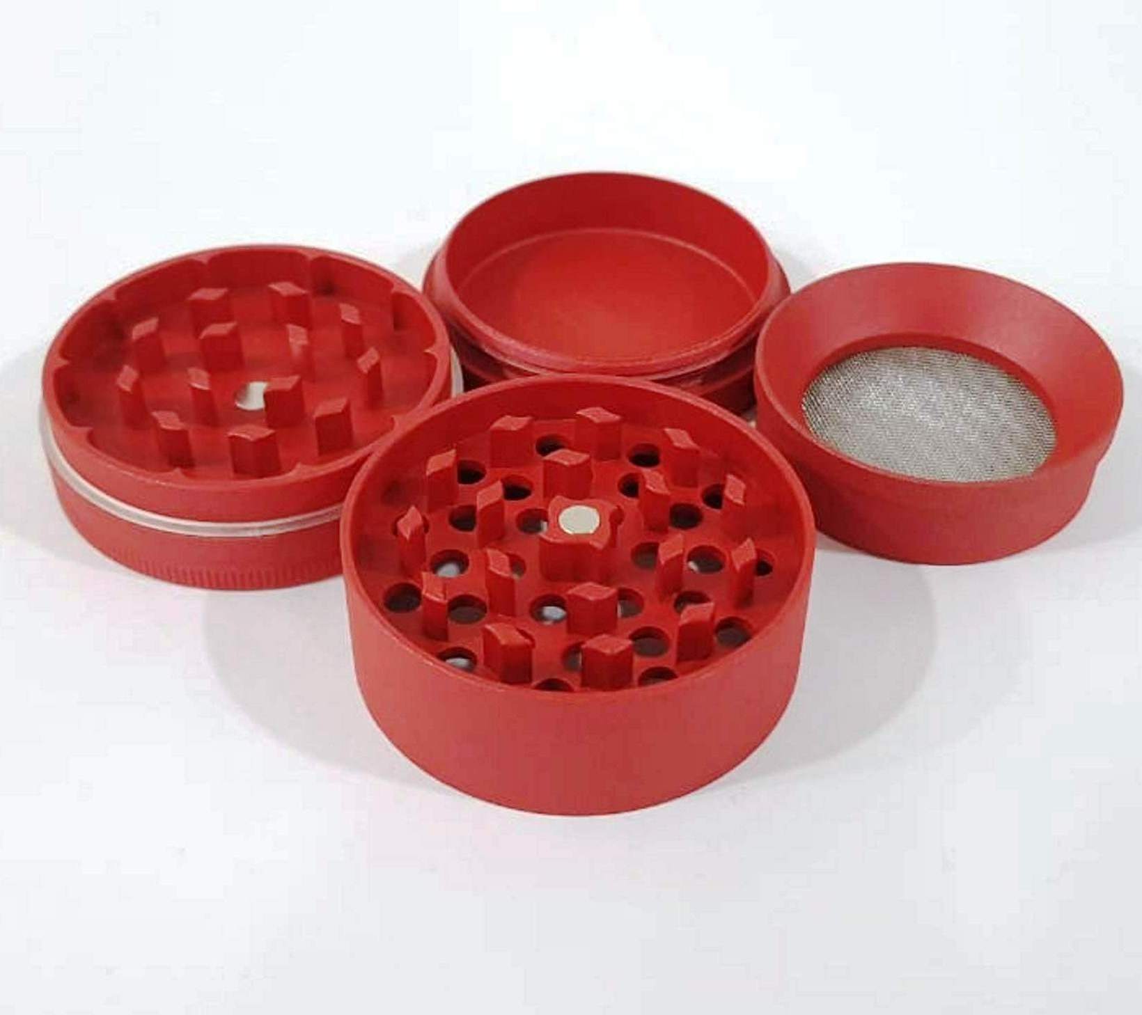 Non-Stick Ceramic Coated Grinder | Aluminium CNC 56mm 4-Part Herb Crusher | Easily Removable Screen