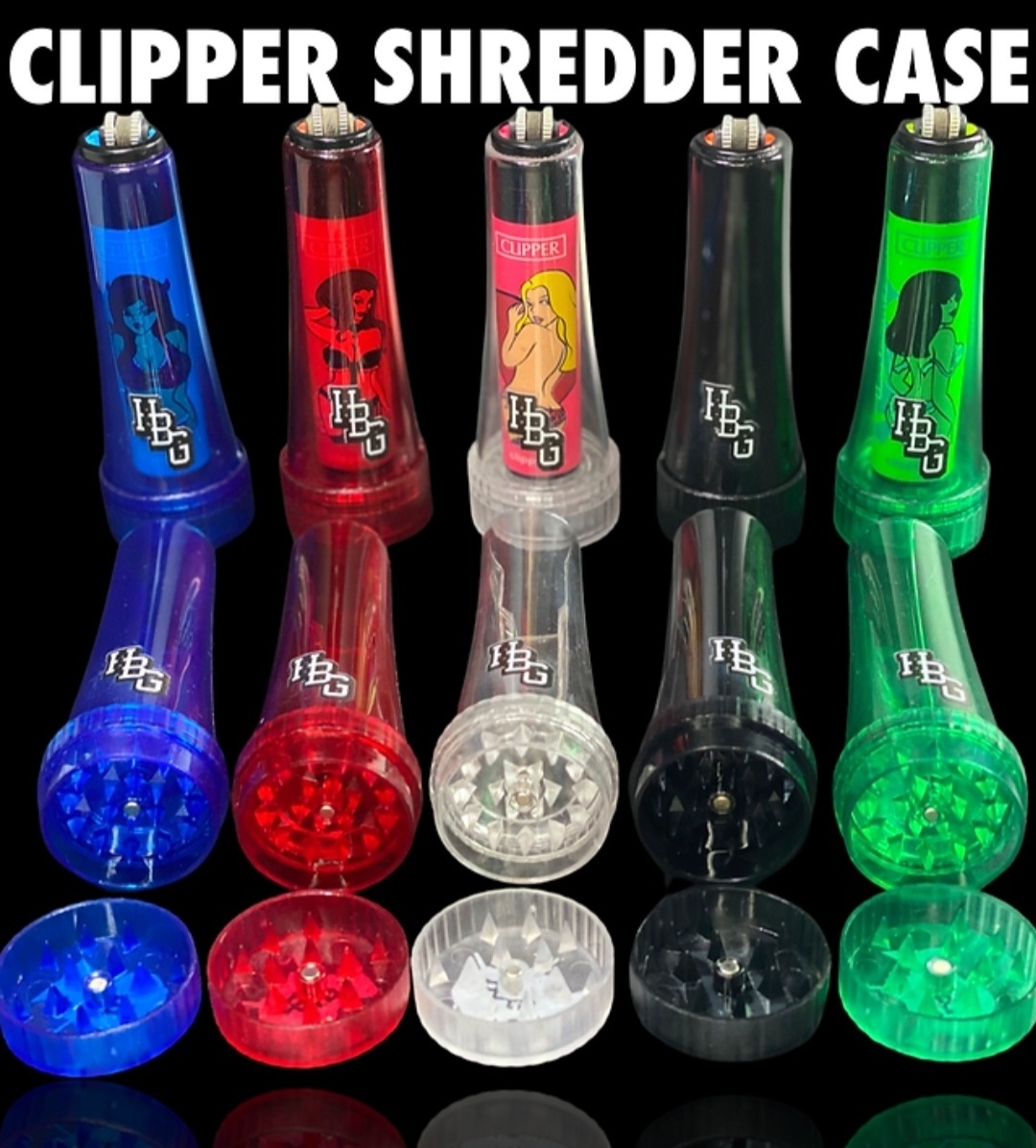 Clipper Sleeve plastic Grinder | Lighter case with detachable 30mm 2-part herb crusher | Custom logo | smoking accessory